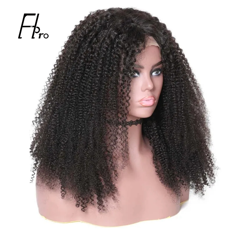 360 Lace Frontal Kinky Curly 150% Density Natural Hairline Virgin Hair Wigs